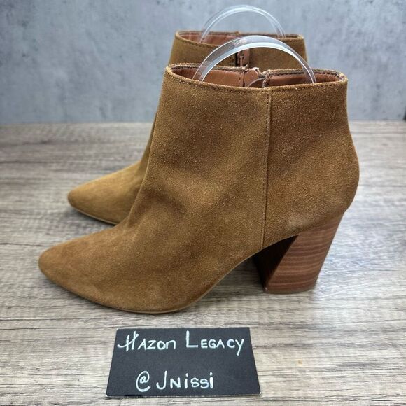 Steve Madden~Women’s~Brown Ankle Booties Suede Leather Heels~7.5M - Picture 1 of 10